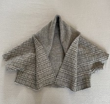 OSKA SHRUG BOLERO SZ 8-10 WOMENS GREY CHECK WOOL SHOULDER COVER SEE DETAILS