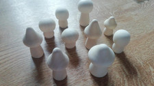 10 x Wooden Mushrooms - Ready