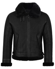 Men's B3 Air force Real Shearling Sheepskin Leather Jacket Aviator Pilot Reagan