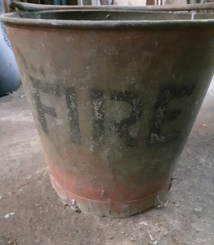 Vintage galvanized fire bucket - galvanized,
