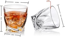 Twist Whiskey Glasses Set Of 2 Home Bar Gift Scotch, Bourbon G&T Tumblers BOXED