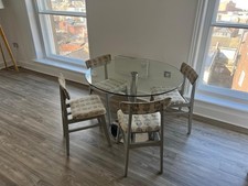 Glass Table and 4 Schreiber