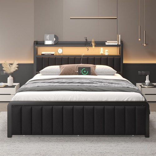 Led bed frame full queen - led,
