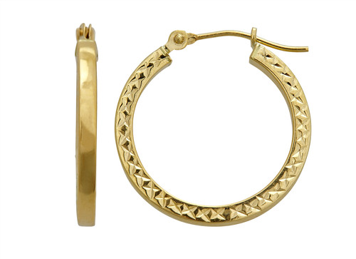 Italian diamond cut hoop - 3/4",