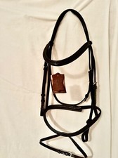 Jeffries Wembley English Leather Pro Flash Snaffle Padded Bridle Brown ExFull