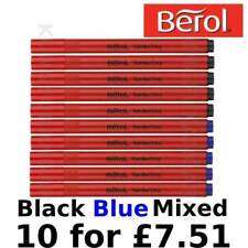10 X Berol Handwriting Pens - Choose Black, Blue or Mixed. Medium Nib - School
