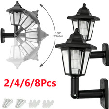 2~8pcs LED SOLAR POWERED WALL LANTERNS WALL LIGHT LAMP OUTDOOR GARDEN PATIO DOOR