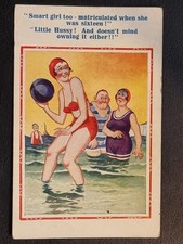 Comic Postcard C1930 Bathing