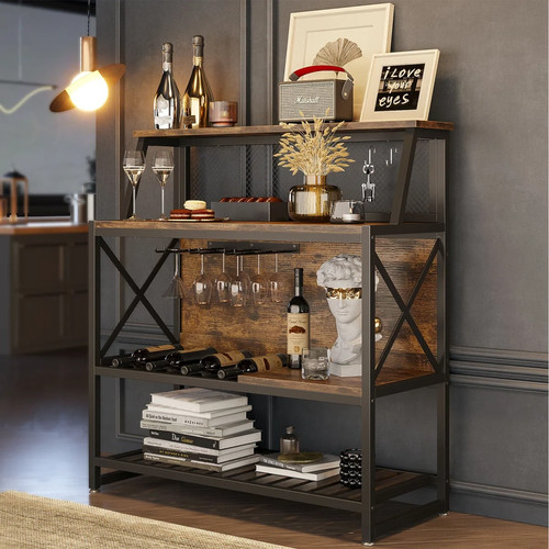 Industrial home bar unit with - industrial,