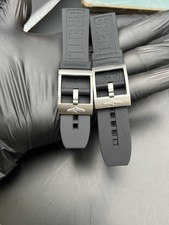 Black Rubber Strap 22mm For Breitling  With Buckle