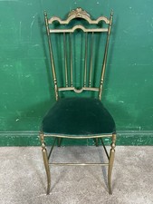 Brass Chiavari Style Upholstered Chair
