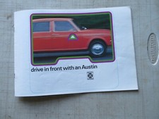 BRITISH LEYLAND CARS AUSTIN MAXI, ALLEGRO, MINI, 1800  SALES BROCHURE LIST