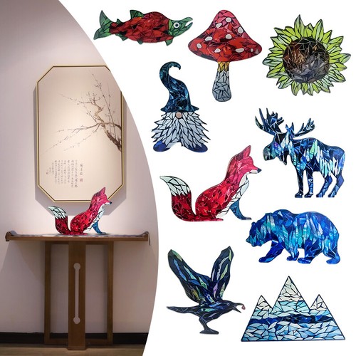 Stained glass mountain - glass, range