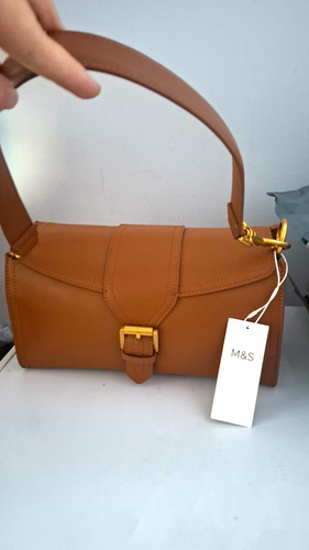 Brown tan faux leather - m&s,