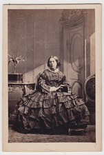 Camille Silvy CDV-seated lady in crinoline dress