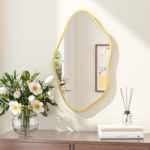 Gold asymmetrical wall - asymmetrical, mirror