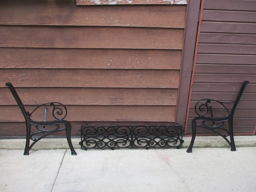 Vintage cast iron metal garden - vintage,