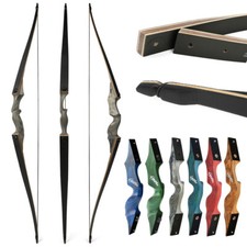 60" Takedown Longbow 20-60lbs RH LH Archery Hunting Target Shooting Black Hunter