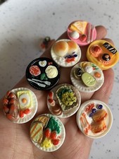 10pcs Dolls House Miniature 1:12th Scale Resin Dish Shop Food Accessories Decor