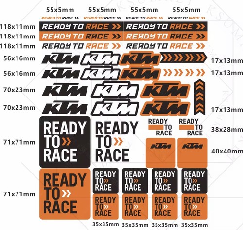 Sheet stickers decals ktm - stickers,