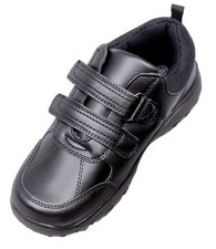 Boys Black School Shoes UK Sizes 10-2 – Touch Fasten, Cushioned, Non-Slip Sole