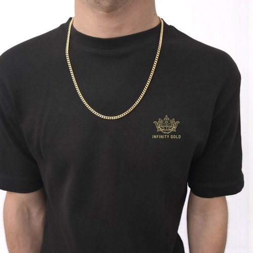 Mens 9ct gold 4mm cuban - mens,