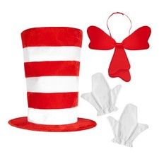 Cat Hat Bow Top Hat Cat Costume Kit Dr Seuss Cat in the Hat Costume Hat