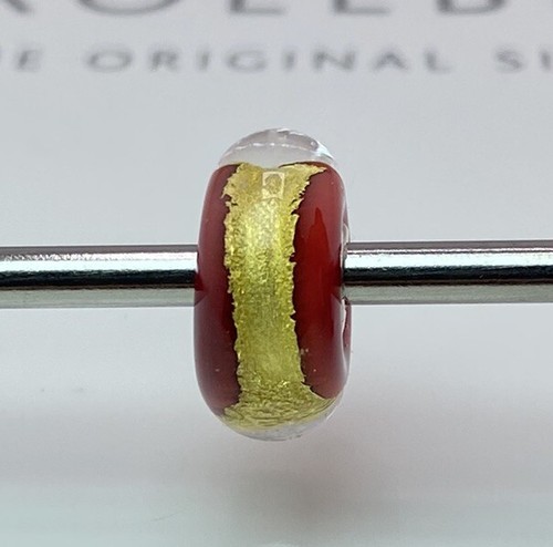 Trollbeads red gold glass - trollbeads,