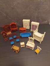 Various Vintage Playmobil and Jean Dolls House Dining and Bedroom Furniture 