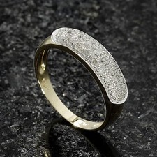 E661 Pave Diamond Ring Frosted