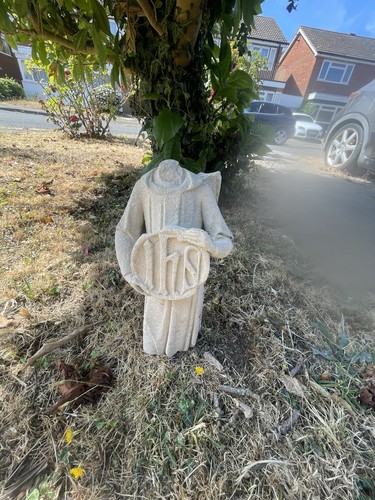Antique carved stone angel - carved,
