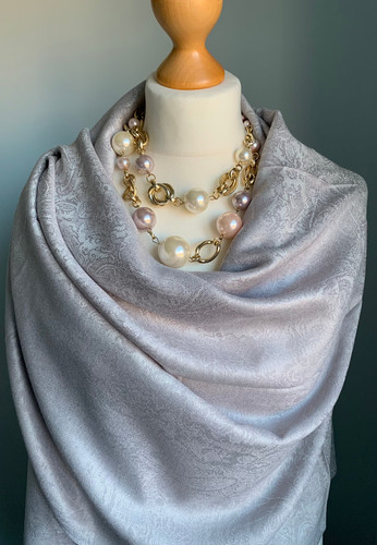 Light silver grey scarf - light,
