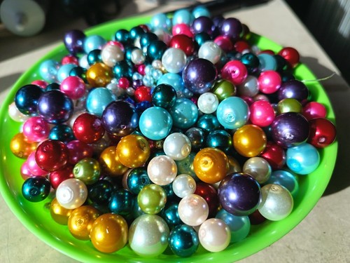 900g glass pearl beads joblot - pearl,