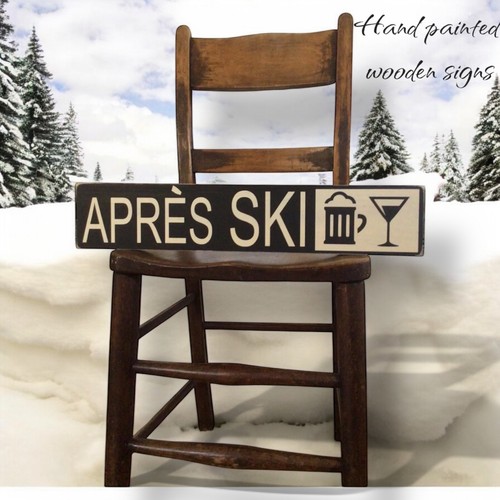 Apres ski sign wooden hand - wooden,