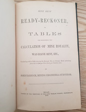 1870 MINE RENT READY RECKONER BY TARBUCK CALCULATION OF MINE ROYALTY CHESHIRE AC