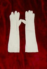 Ladies Vintage Long Soft White Real Suede Size Small Gloves 