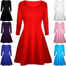 Girls Skater Mini Swing Dress Childrens Long Sleeve Fashion Pull On Top Outfit