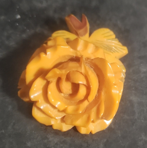 Yellow carved rose flower - carved,