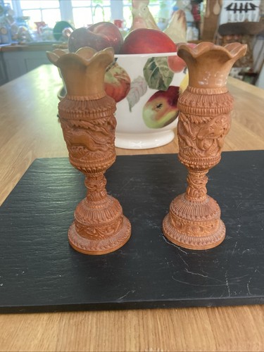 Wooden carved candle - wooden,