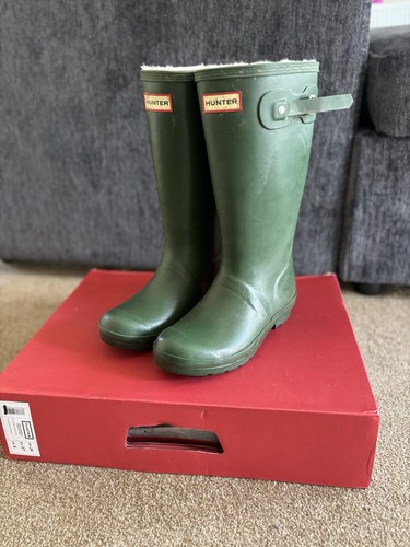 Green size hunter wellies - 4,