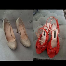 Zara And New Look Heels Both Size 5 Red ,gold ,christmas, party's,weddings 