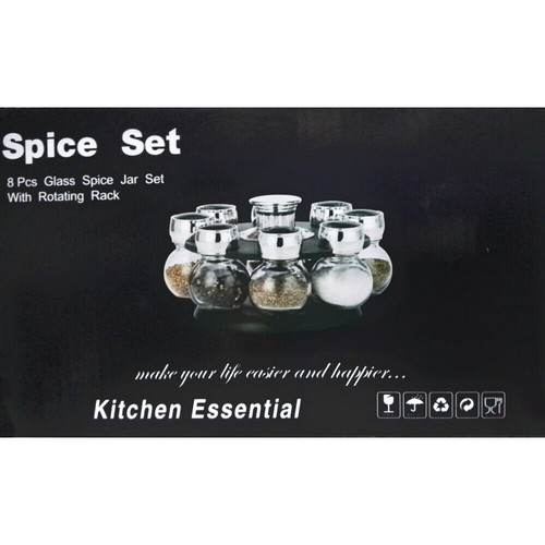 Spice jars set glass herb - spice,