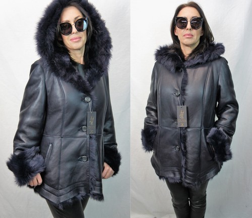 Navy real toscana sheepskin - real,