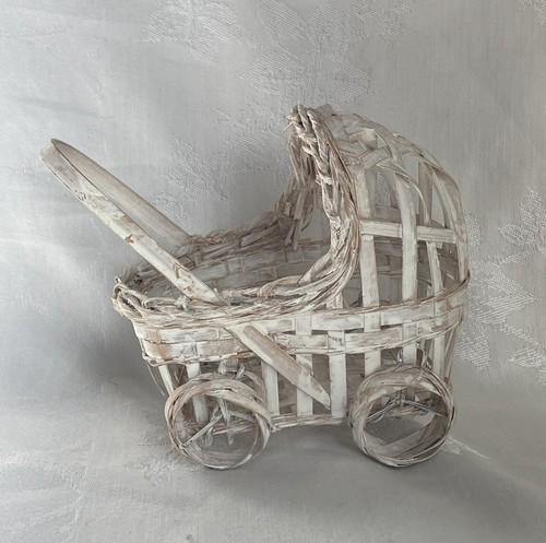 Vtg wicker baby carriage - vtg,