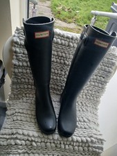 HUNTER ORIGINAL TALL BLACK WELLINGTON  BOOTS SZ 3/EUR 36