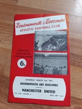 Bournemouth v MANCHESTER UNITED FA Cup 1956/1957 Football Programme BUSBY BABES