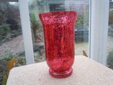 Large Ruby Red Crackle Glass