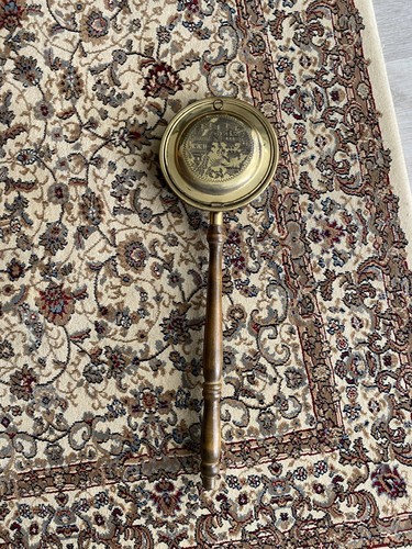 Vintage brass bed warmer - brass, with