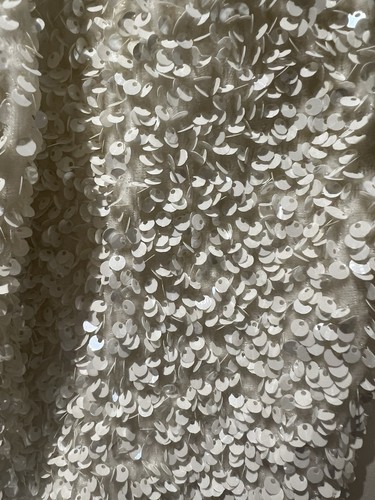 White sequin tie - sequin, tie-front