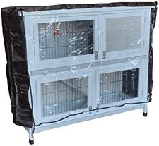 2-Tier Double Decker Rabbit Guinea Pig Hutch Hutches with Sliding Trays & Ramp
